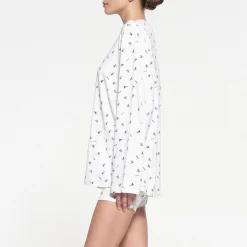 BOYFRIEND LONG SLEEVE T-SHIRT AND BOXER SET | SKI PRINT-Skims Online