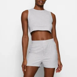 BOYFRIEND LOOSE BOXER | LIGHT HEATHER GREY-Skims Clearance