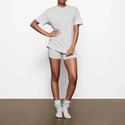 BOYFRIEND T-SHIRT | LIGHT HEATHER GREY-Skims Hot