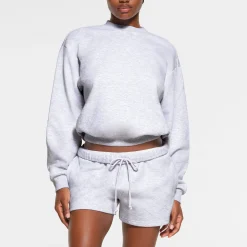 COTTON FLEECE CLASSIC CREWNECK | LIGHT HEATHER GREY-Skims Online