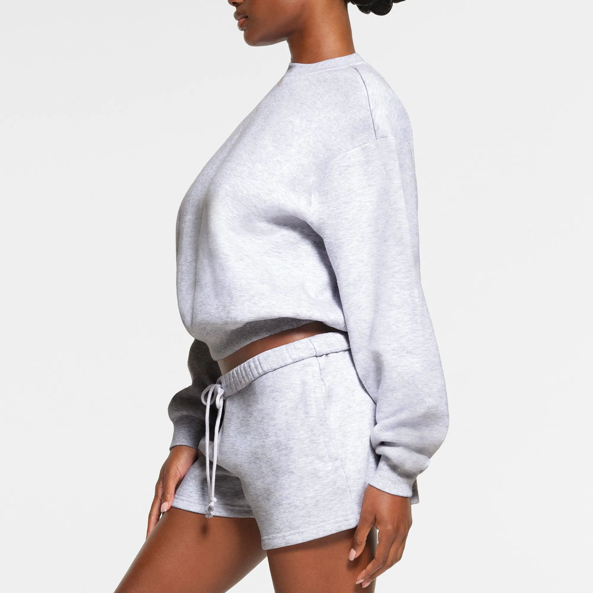 COTTON FLEECE CLASSIC CREWNECK | LIGHT HEATHER GREY-Skims Online