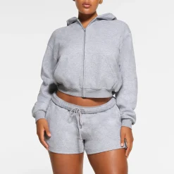 COTTON FLEECE CLASSIC SHORT | HEATHER GREY-Skims Online