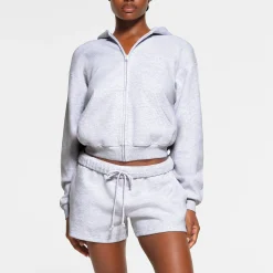 COTTON FLEECE CLASSIC SHORT | LIGHT HEATHER GREY-Skims Clearance