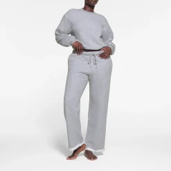 COTTON FLEECE CLASSIC STRAIGHT LEG PANT | HEATHER GREY-Skims Fashion