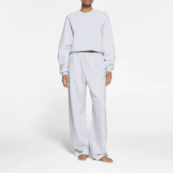 COTTON FLEECE CLASSIC STRAIGHT LEG PANT | LIGHT HEATHER GREY-Skims Clearance