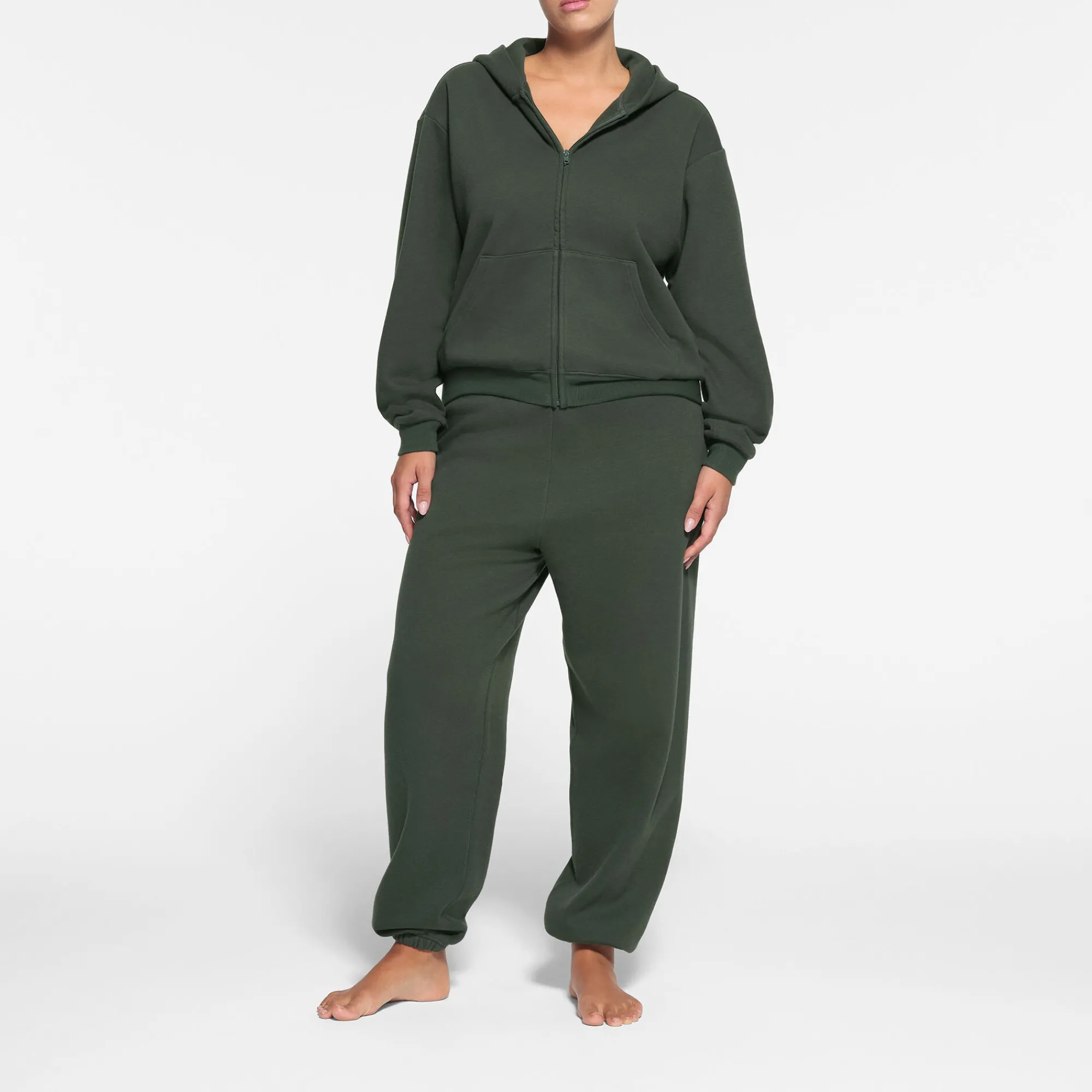 COTTON FLEECE CLASSIC ZIP UP HOODIE |-Skims Hot