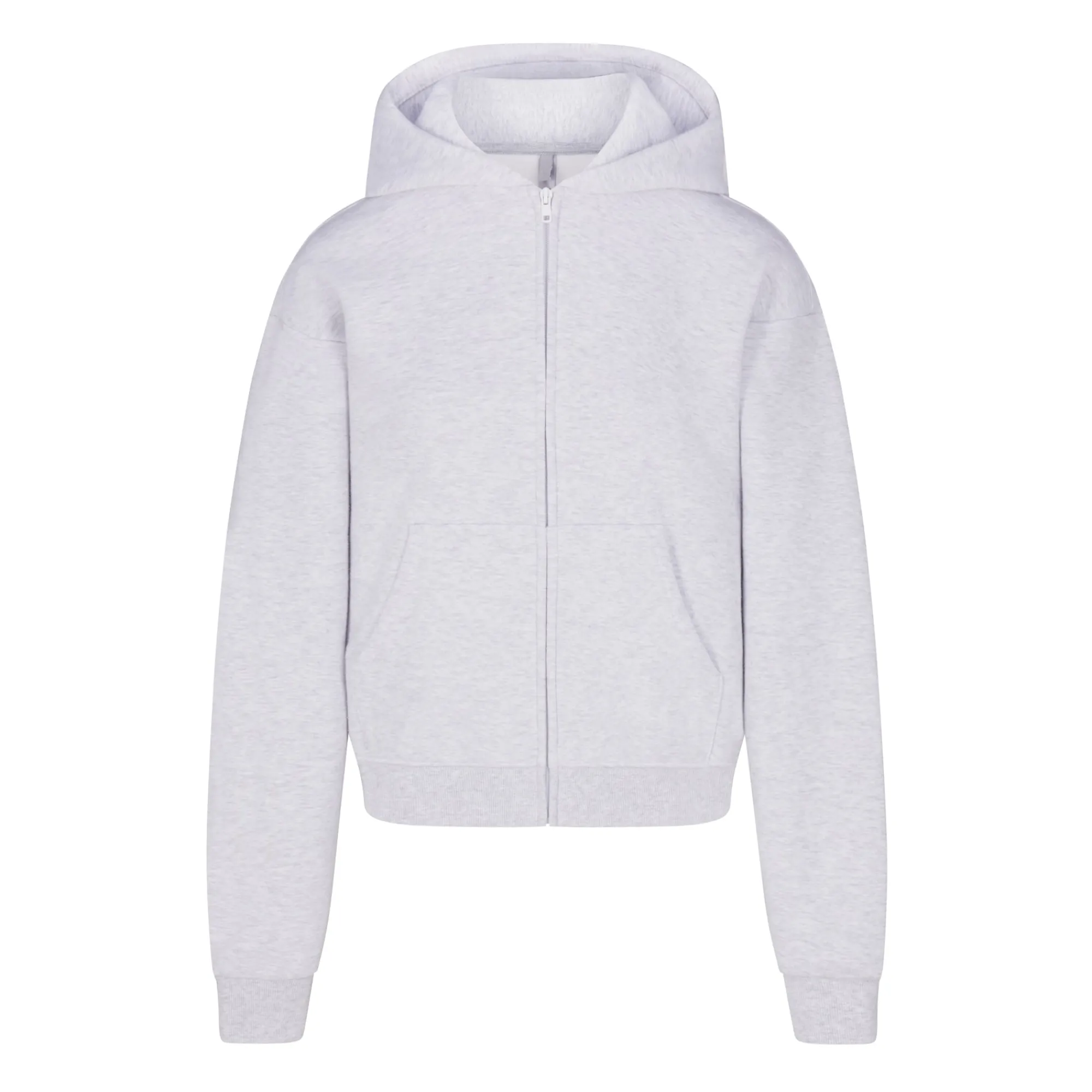 COTTON FLEECE CLASSIC ZIP UP HOODIE | LIGHT HEATHER GREY-Skims Hot