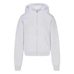 COTTON FLEECE CLASSIC ZIP UP HOODIE | LIGHT HEATHER GREY-Skims Hot