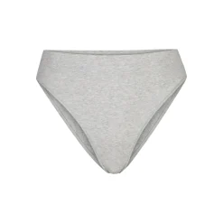 COTTON JERSEY CHEEKY TANGA | LIGHT HEATHER GREY-Skims Fashion