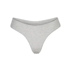 COTTON JERSEY DIPPED THONG | LIGHT HEATHER GREY-Skims Clearance