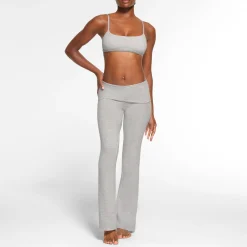 COTTON JERSEY FOLDOVER PANT | LIGHT HEATHER GREY-Skims Fashion