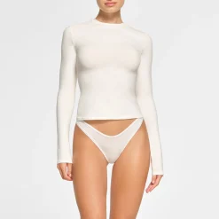 COTTON JERSEY LONG SLEEVE T-SHIRT |-Skims Fashion