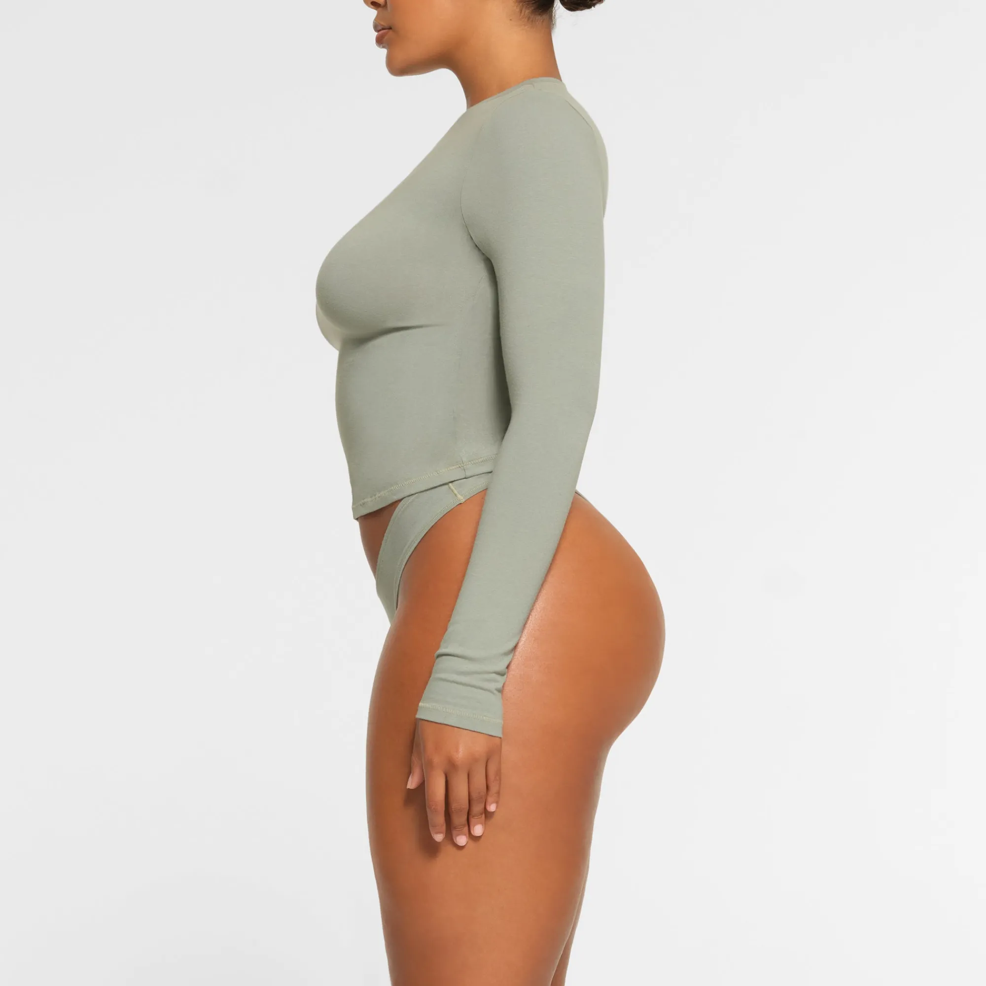 COTTON JERSEY LONG SLEEVE T-SHIRT |-Skims Fashion