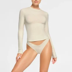COTTON JERSEY LONG SLEEVE T-SHIRT |-Skims Clearance