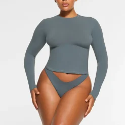 COTTON JERSEY LONG SLEEVE T-SHIRT |-Skims Fashion