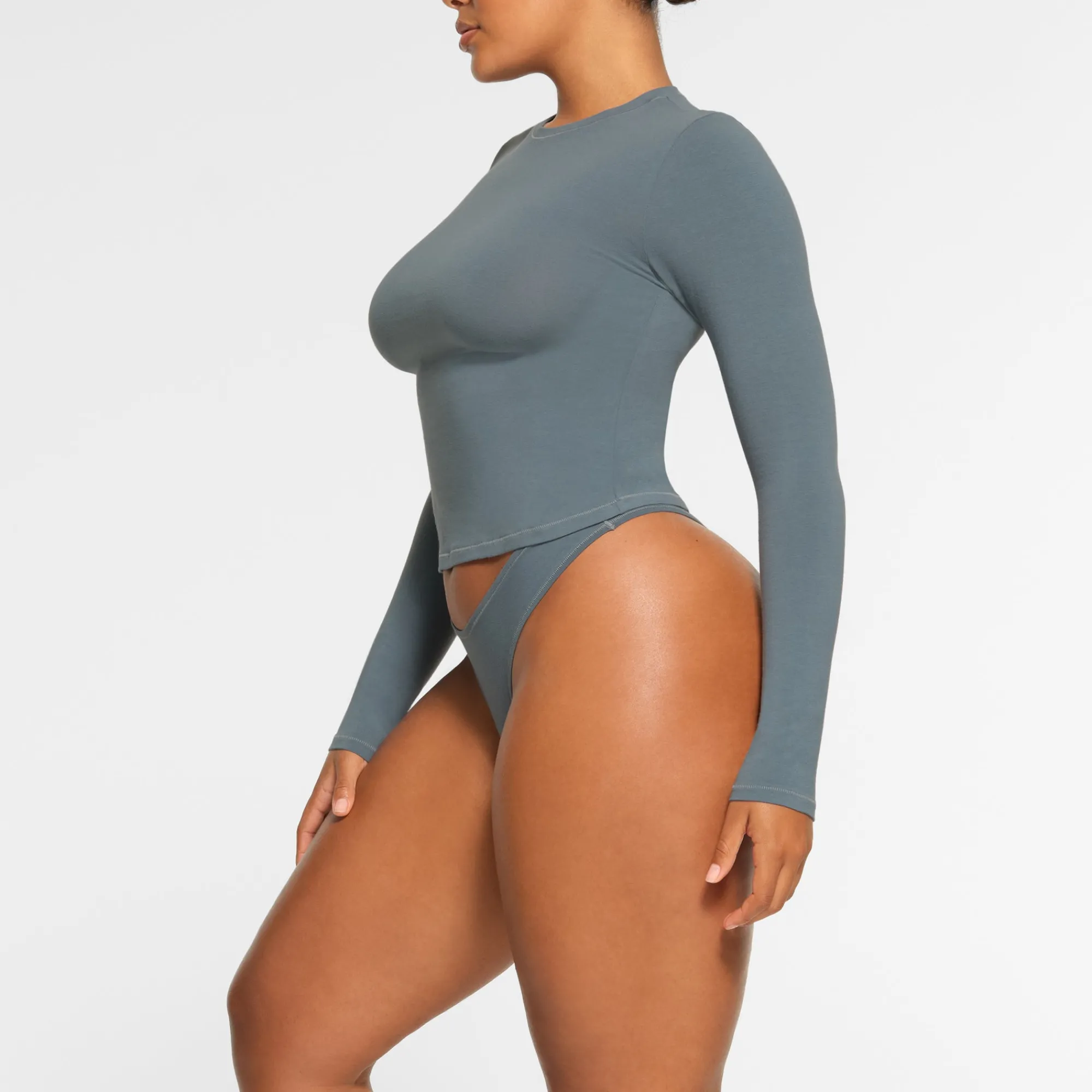 COTTON JERSEY LONG SLEEVE T-SHIRT |-Skims Fashion