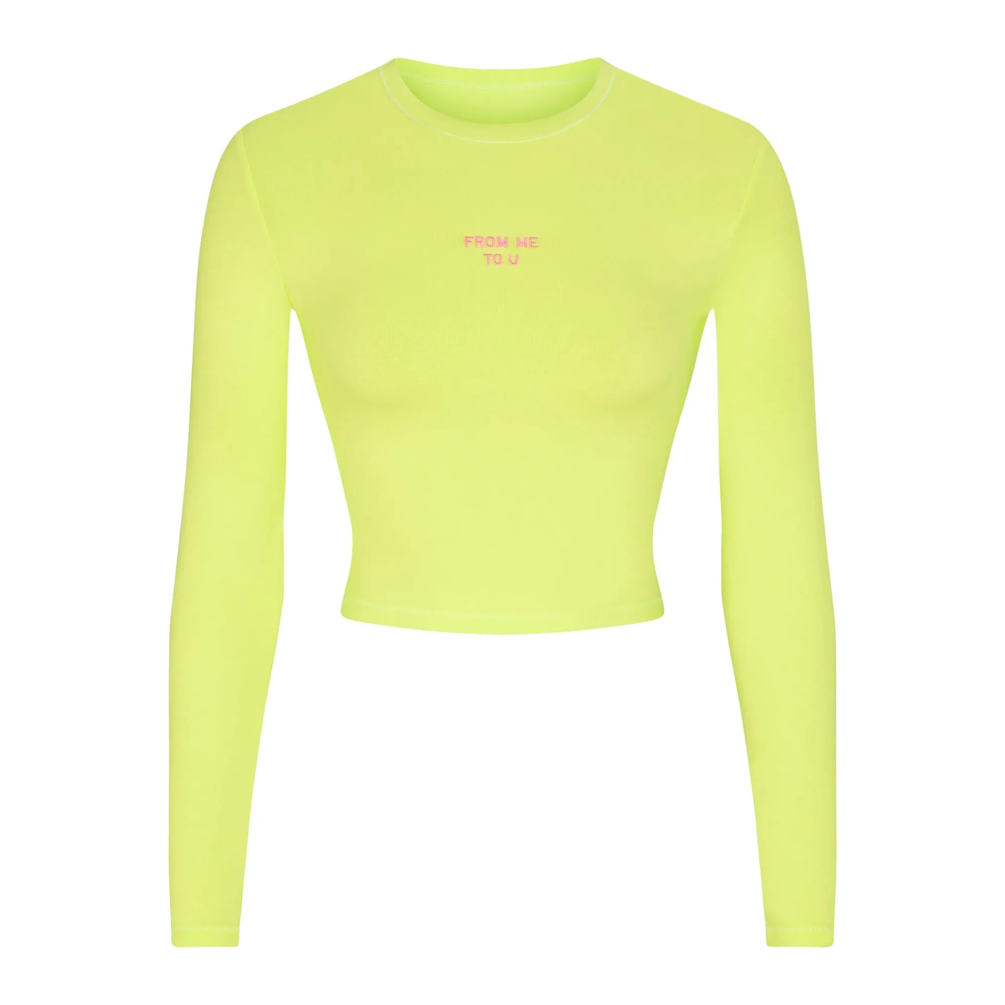 COTTON JERSEY LONG SLEEVE CROPPED T-SHIRT |-Skims Discount