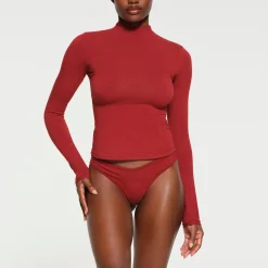 COTTON JERSEY LONG SLEEVE TURTLENECK |-Skims Outlet