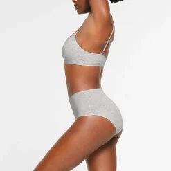 COTTON JERSEY SCOOP BRALETTE | LIGHT HEATHER GREY-Skims Sale