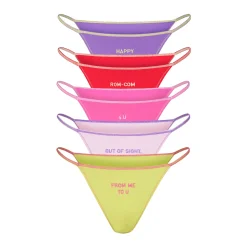 COTTON JERSEY STRING BIKINI 5-PACK | DAFFODIL BABY PINK MULTI-Skims Online