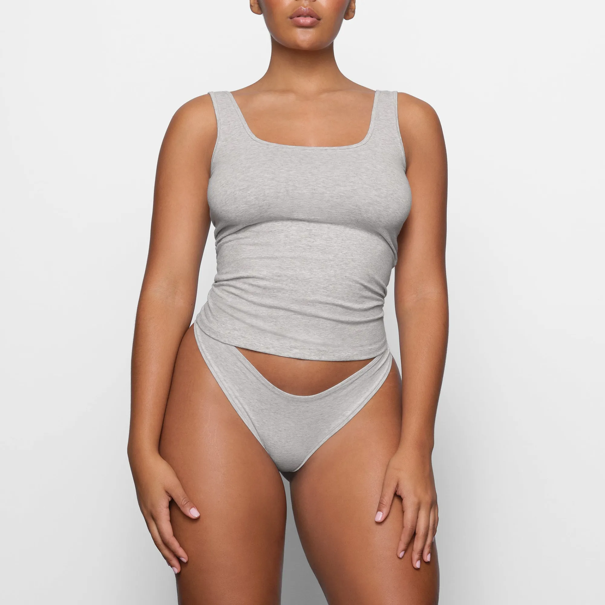 COTTON JERSEY TANK | LIGHT HEATHER GREY-Skims Sale