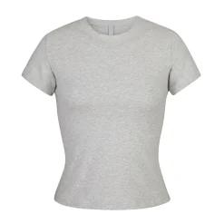 COTTON JERSEY T-SHIRT | LIGHT HEATHER GREY-Skims Fashion