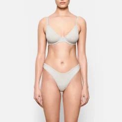 COTTON JERSEY T-SHIRT BRA | LIGHT HEATHER GREY-Skims New