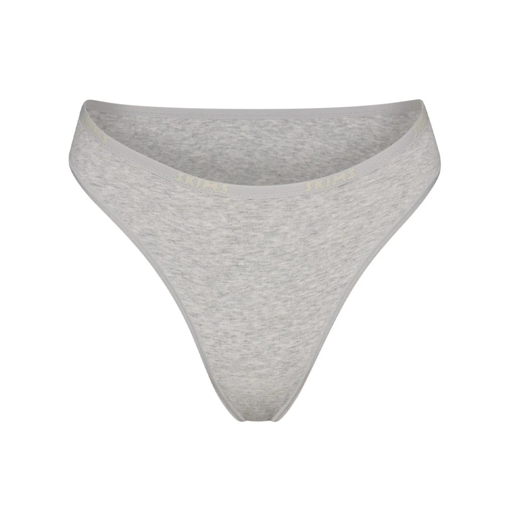 COTTON LOGO HIGH LEG BIKINI | LIGHT HEATHER GREY-Skims Outlet