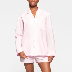 COTTON POPLIN SLEEP SHORT | BABY PINK-Skims Discount