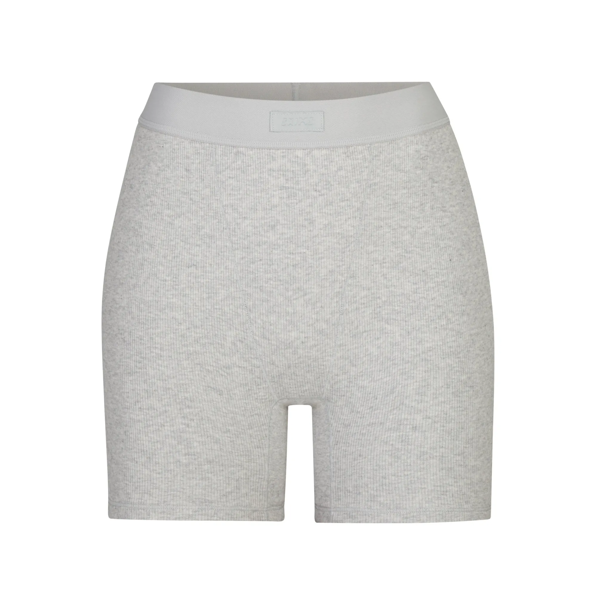 COTTON RIB BOXER | LIGHT HEATHER GREY-Skims New