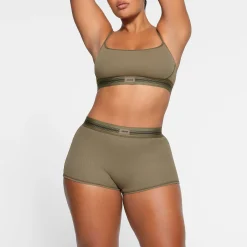 COTTON RIB BOY SHORT | ARMY MULTI-Skims Best