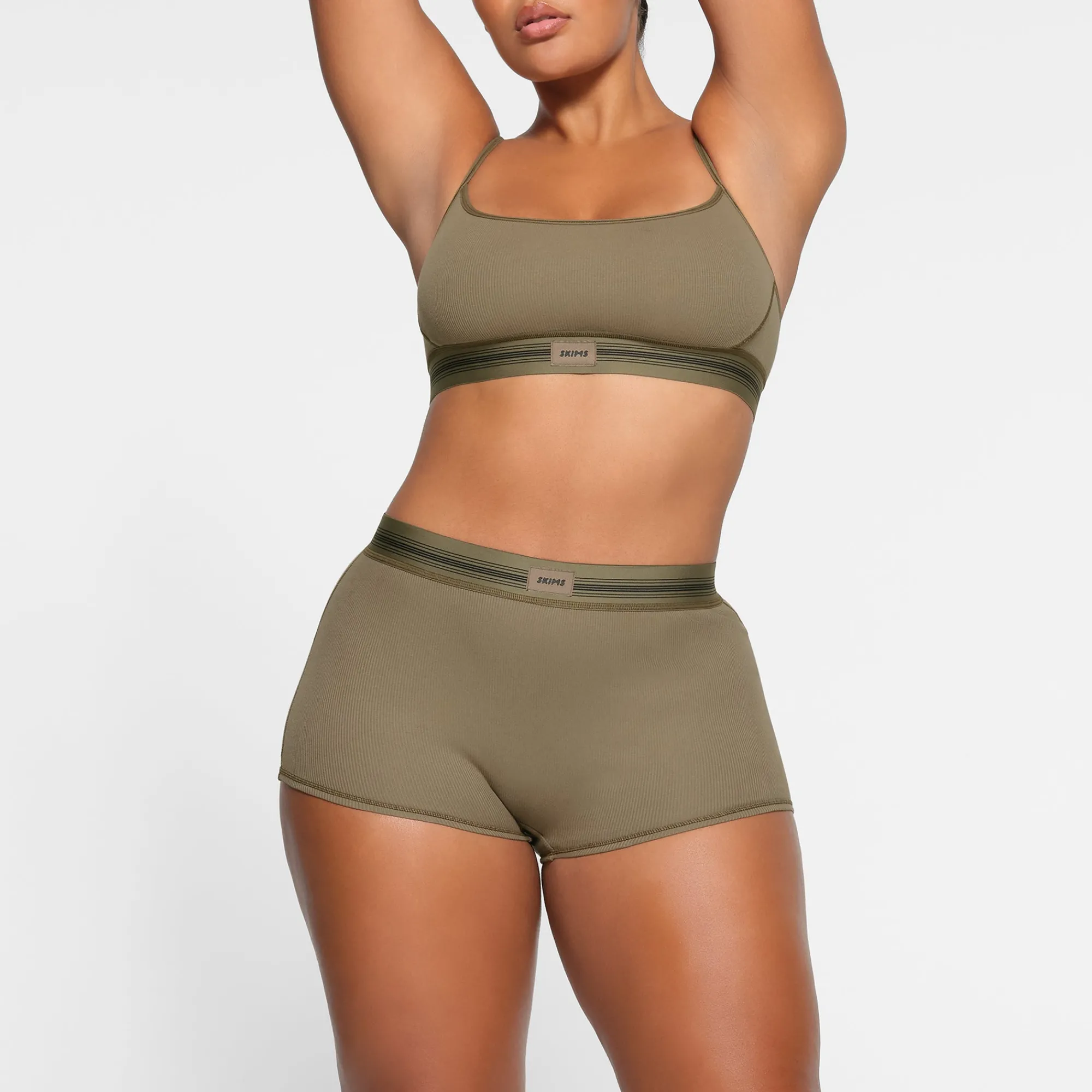 COTTON RIB BOY SHORT | ARMY MULTI-Skims Best