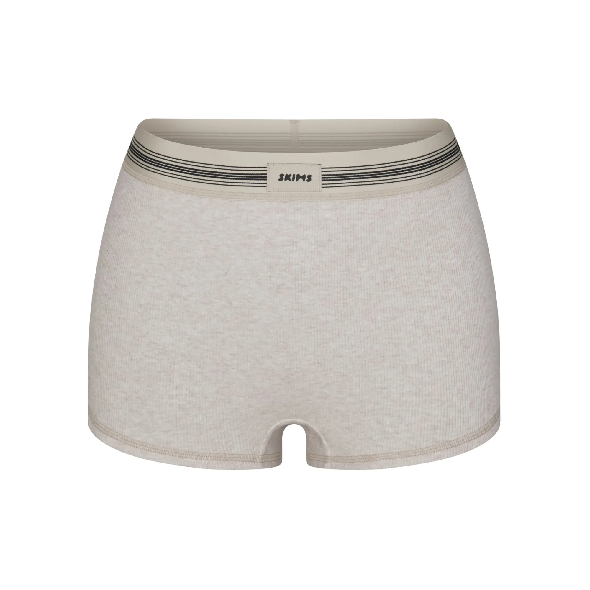 COTTON RIB BOY SHORT | HEATHER OATMEAL MULTI-Skims Hot