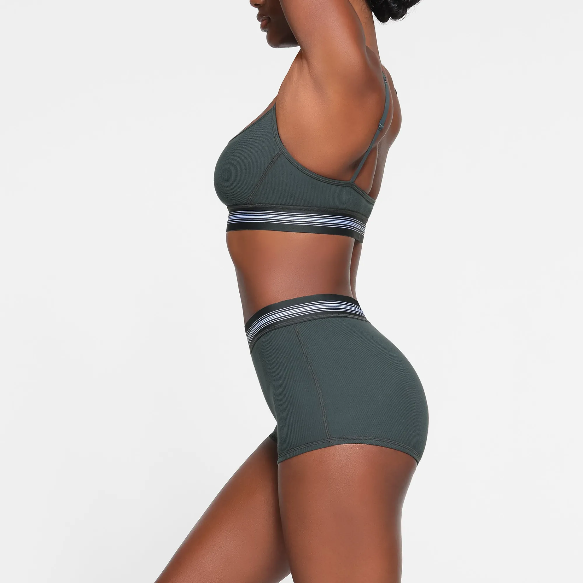 COTTON RIB BOY SHORT | SPRUCE MULTI-Skims Sale