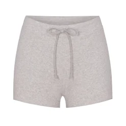 COTTON RIB DRAWSTRING SHORT | LIGHT HEATHER GREY-Skims Outlet