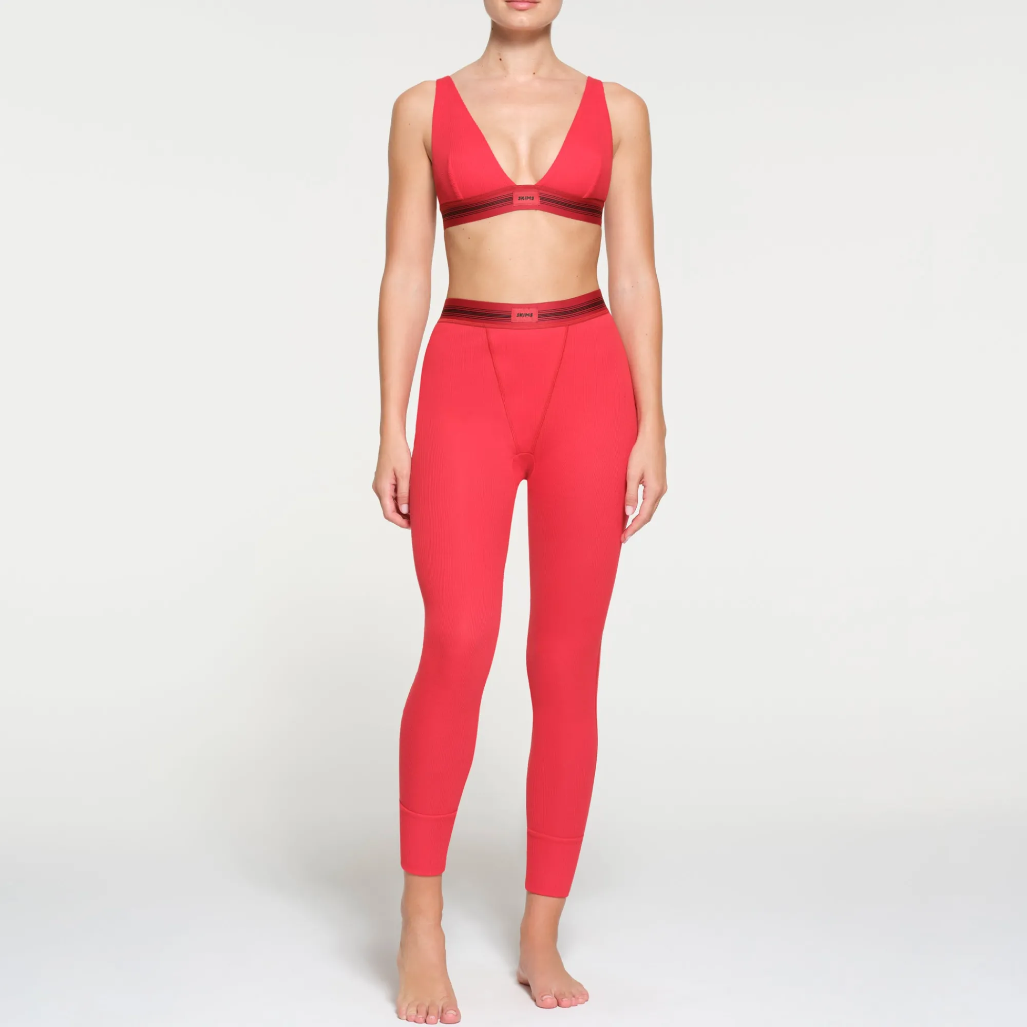 COTTON RIB LEGGING | RED MULTI-Skims Fashion