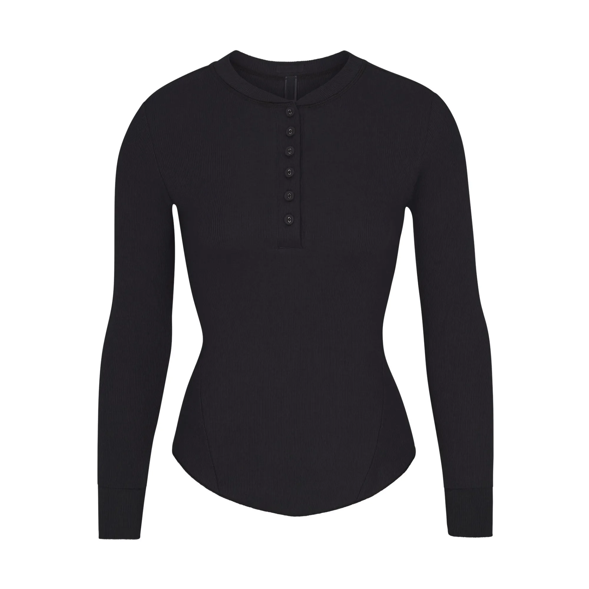 COTTON RIB LONG SLEEVE HENLEY |-Skims Outlet