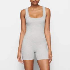 COTTON RIB ONESIE | LIGHT HEATHER GREY-Skims Sale