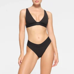 COTTON RIB PLUNGE BRALETTE |-Skims New