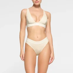 COTTON RIB PLUNGE BRALETTE |-Skims Fashion