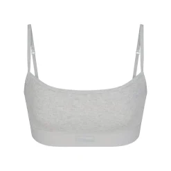 COTTON RIB SCOOP BRALETTE | LIGHT HEATHER GREY-Skims Fashion