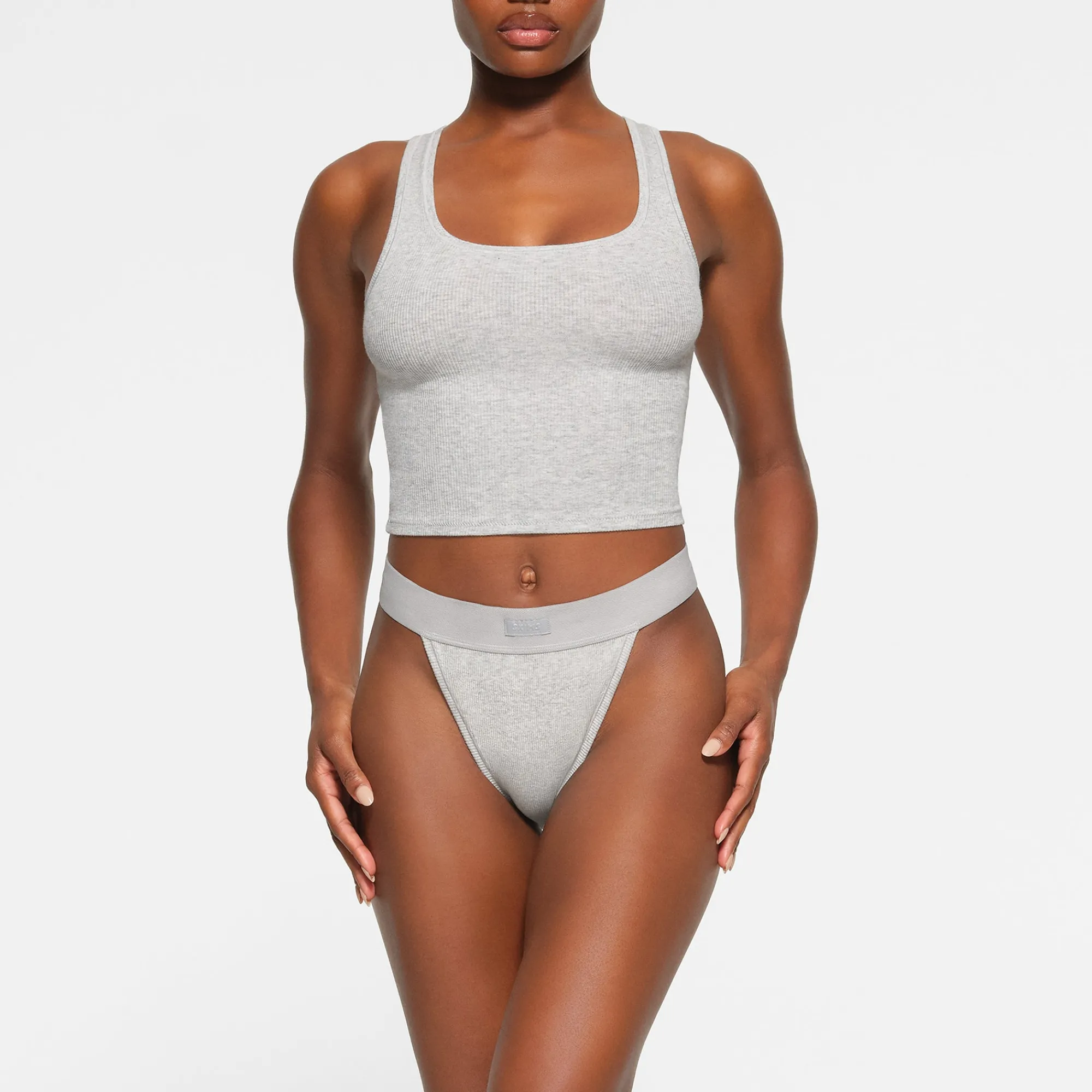 COTTON RIB TANK | LIGHT HEATHER GREY-Skims Fashion