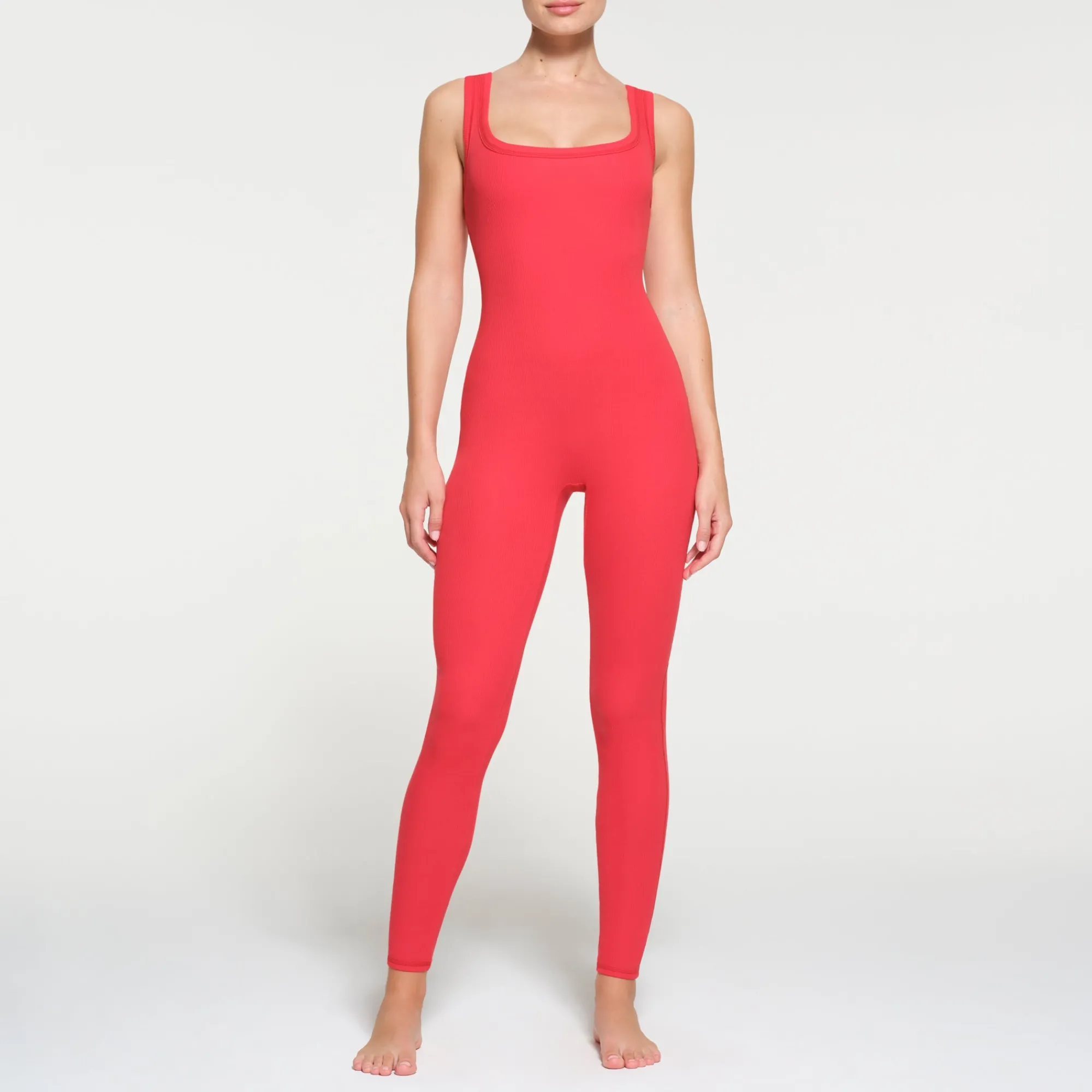 COTTON RIB TANK CATSUIT | RED MULTI-Skims Best