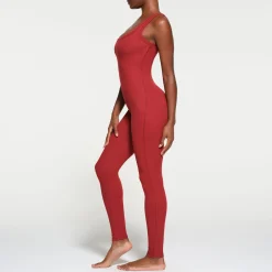 COTTON RIB TANK CATSUIT | BRICK MULTI-Skims Clearance