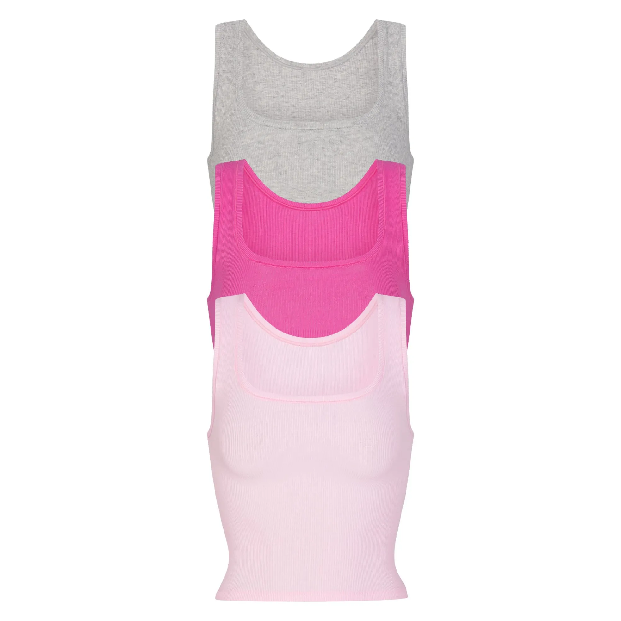 COTTON RIB TANK 3-PACK | HOT PINK MULTI-Skims New
