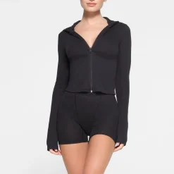 COTTON RIB ZIP UP HOODIE |-Skims Fashion