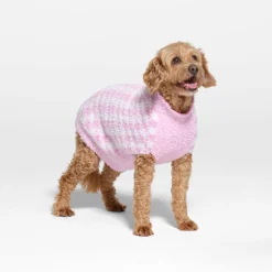 COZY KNIT PET SWEATER | PETAL HOUNDSTOOTH-Skims Hot