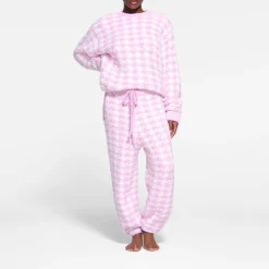 COZY KNIT UNISEX JOGGER | PETAL HOUNDSTOOTH-Skims Discount