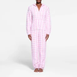 COZY KNIT UNISEX ONESIE | PETAL HOUNDSTOOTH-Skims Discount