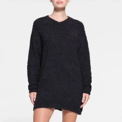 COZY KNIT V NECK MINI DRESS |-Skims Online
